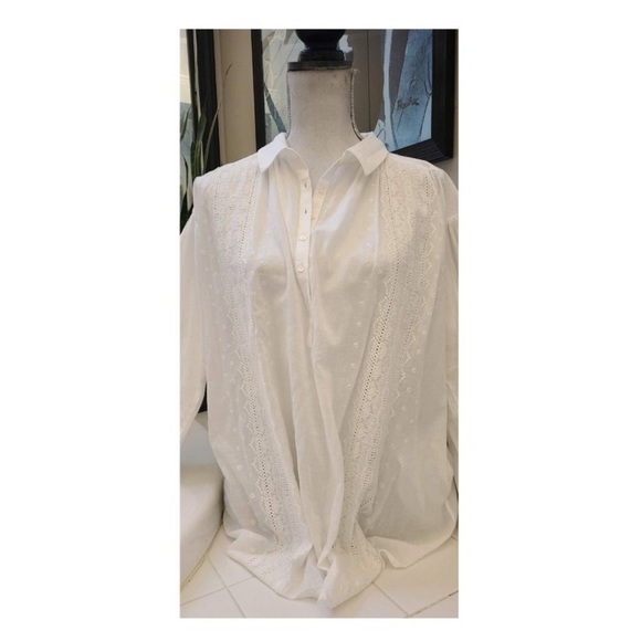 Nili Lotan White Blouse with Embroidered Details Size Small - Picture 2 of 9